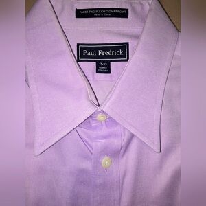 Paul Fredrick Men's 17-33 Long Sleeve Button Down  Shirt‎ in Purple